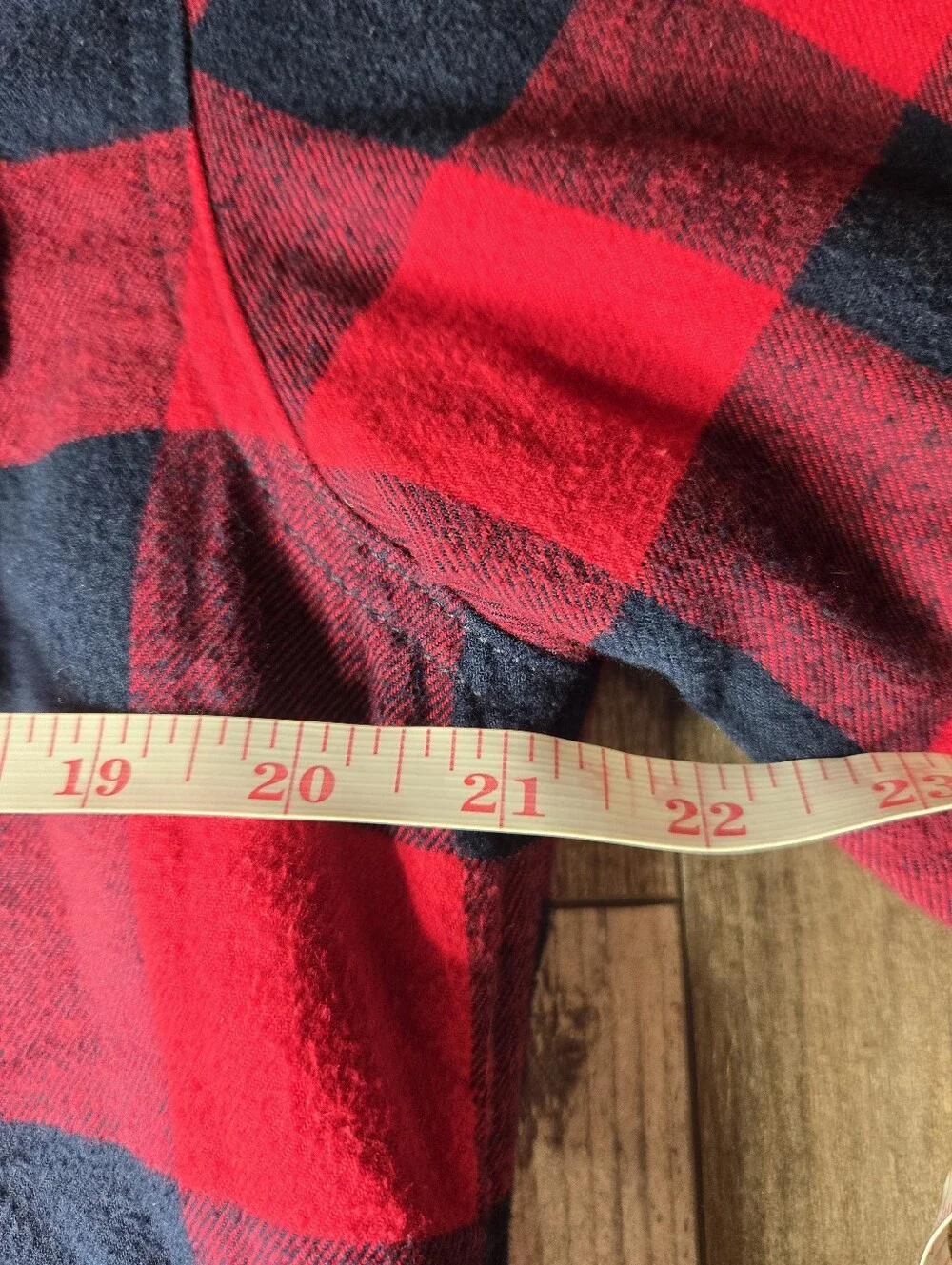 Lands’ End Red & Navy Buffalo Plaid Sherpa-Lined Shacket Men's Size Small
